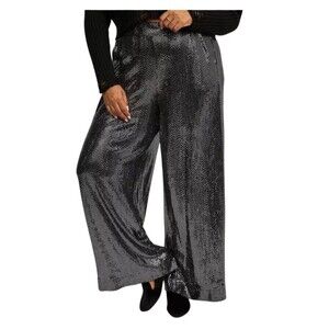 Torrid Pants Womens Plus Size 2X Sequin High Rise Wide Leg